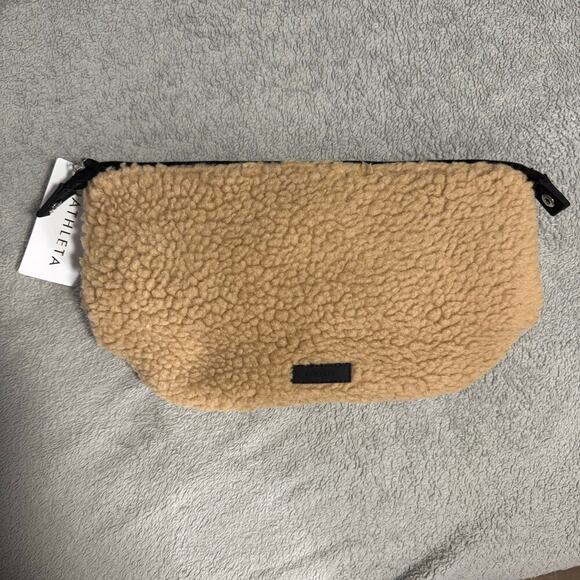Athleta All About Shearling Large Cosmetic Bag, Brown - Picture 1 of 4